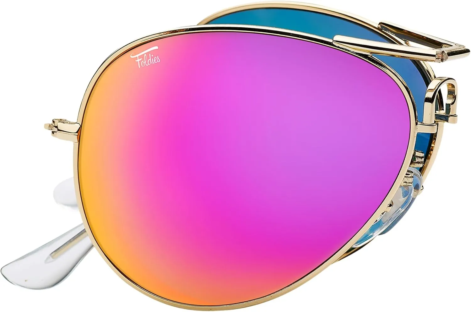Polarized Folding Sunglasses – Scratch Resistant Lens Coating – Collapsible Frame – Premium Leather Case – Aviators