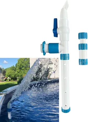 Pool Fountain Cleaner for inground and Above Ground Pools. Increase Water Circulation up to 10x for Easy Cleaning. Now with Shut Off Valve for 2025 and New mesh Bag