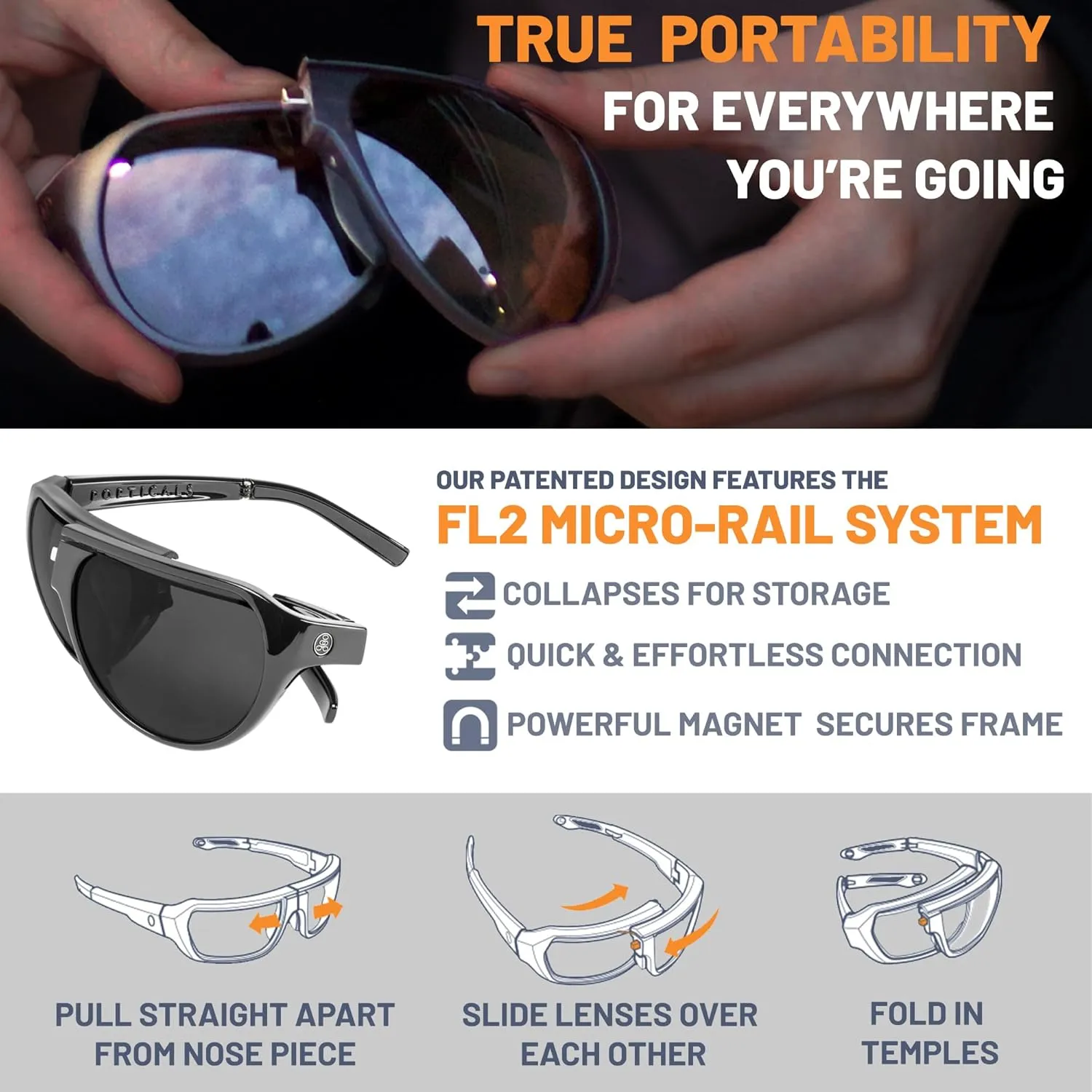 PopAir Foldable and Oversized Aviator Sunglasses for Women and Men