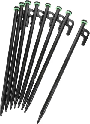 POPETPOP 1Set Heavy Duty Outdoor Tent Stakes with Glow Ring Steel Pegs for Camping Hiking and Beach Use Unbreakable Design for Enhanced Visibility and Versatile Ground Compatibility