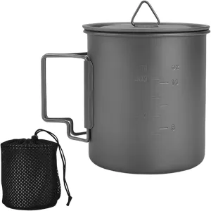 Portable Camping Coffee Mug With Folding Handle Outdoor Water Cup Camping Picnics Water Mug Tableware Picnics Utensils