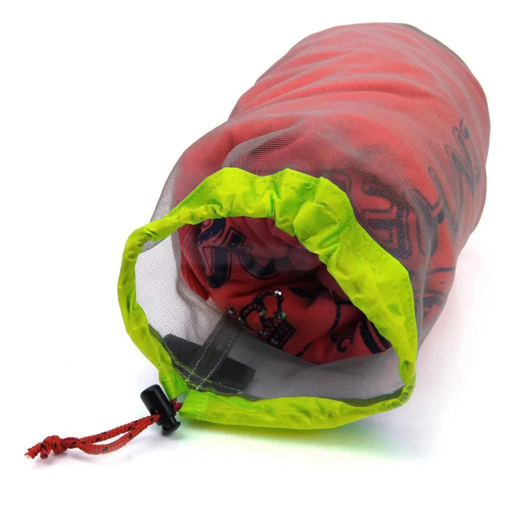Portable Travel Camping Sports Ultralight Mesh Storage Bag Stuff Sack Drawstring Outdoor Camping Travel Storage Bag Outdoor Tool
