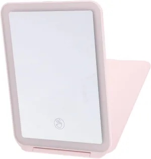 Portable USB Makeup Mirror with LED Lights Chic Foldable Travel Mirror for Compact Design for Desk and Dresser Lightweight Material for Go Touch Ups