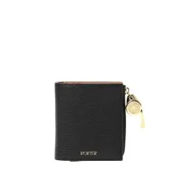 PORTER TONE Leather Bifold Wallet Compact Shrink Cowhide Made in Japan with ACME Whistle