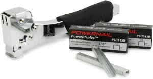 Powernail HT750 19 Gauge 15/32 Inch Crown Heavy Duty Hammer Tacker Stapler (Includes 2X 1000ct Boxes of 7512D Staples)