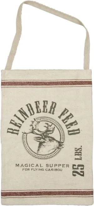 Primitives by Kathy Vintage Sack Style Hanging Bag, Reindeer Feed