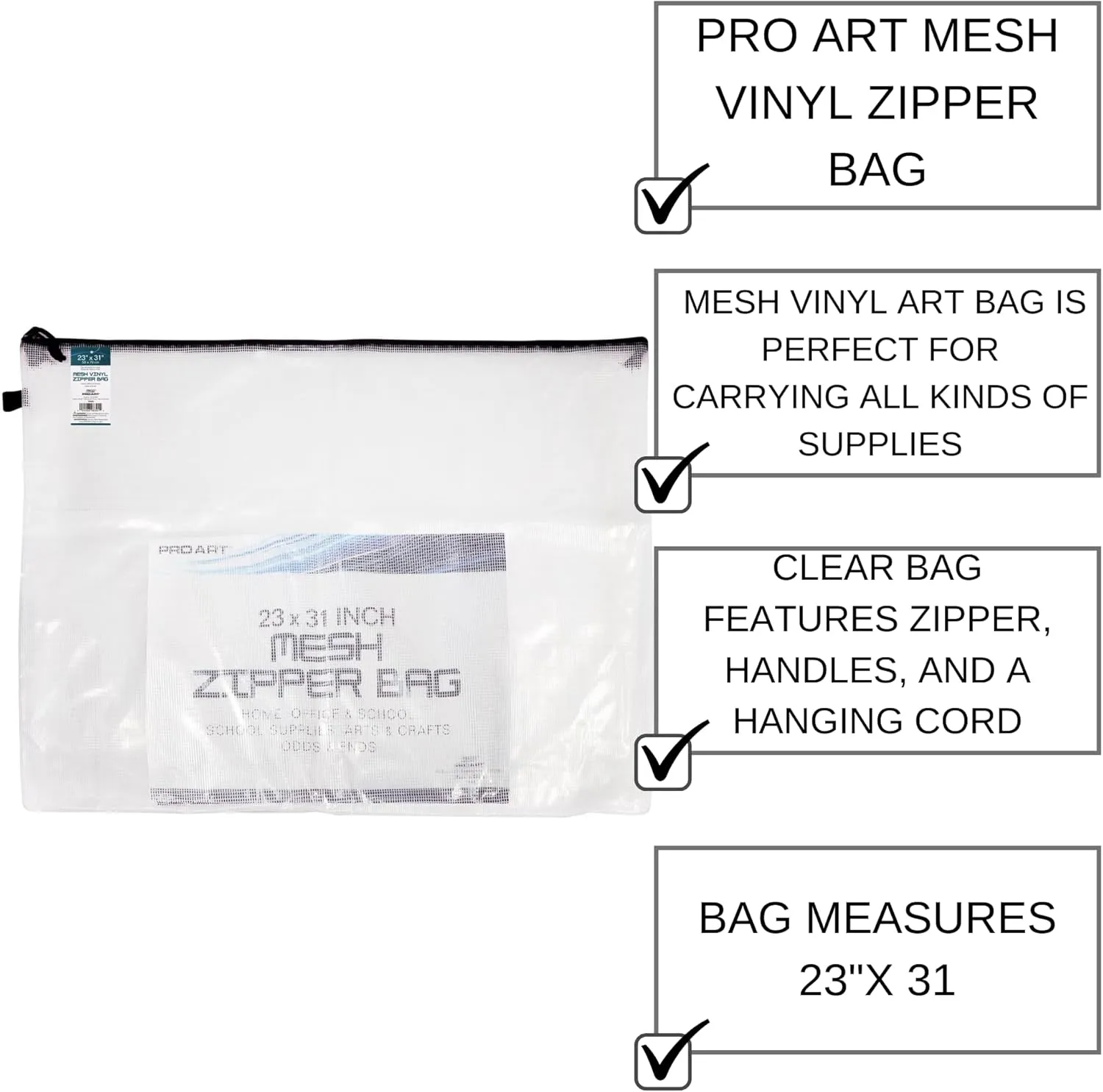 PRO ART 23-Inch by 31-Inch Mesh and Vinyl Bag