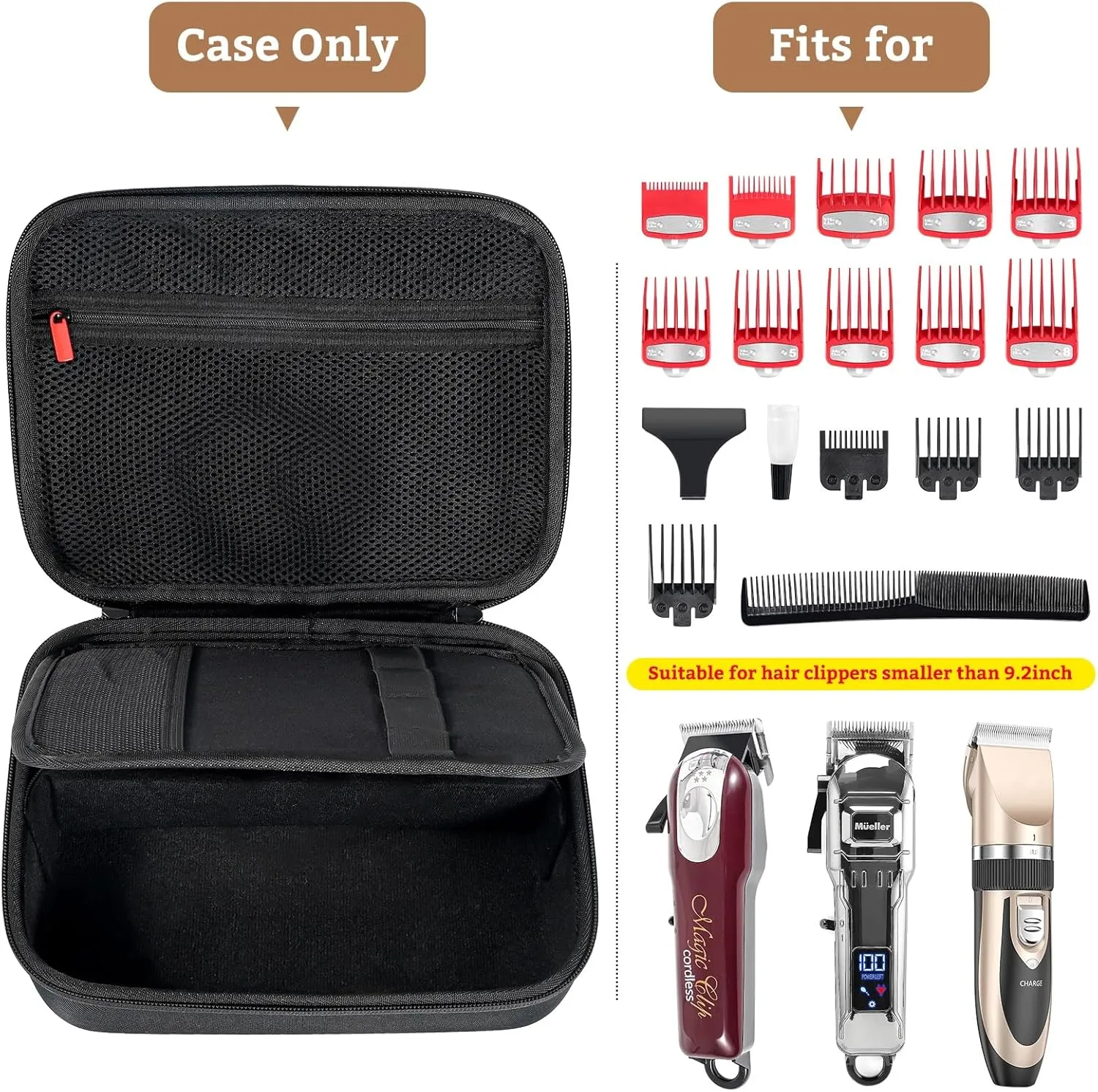 ProCase Hard Travel Case for Hair Clippers, Hair Cutting Barber Supplies Holder, Trimmer Organizer Storage Bag for Hatteker/Oneisal/Wahl 5Star/Andis Men Razor Guard Grooming Kits