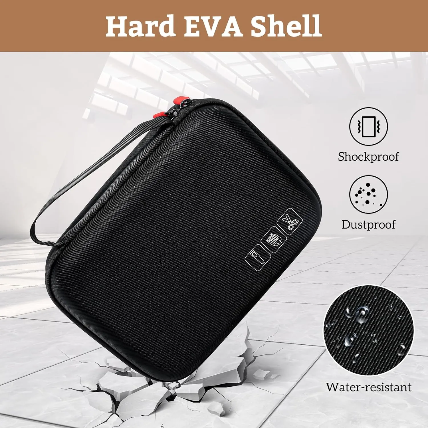 ProCase Hard Travel Case for Hair Clippers, Hair Cutting Barber Supplies Holder, Trimmer Organizer Storage Bag for Hatteker/Oneisal/Wahl 5Star/Andis Men Razor Guard Grooming Kits
