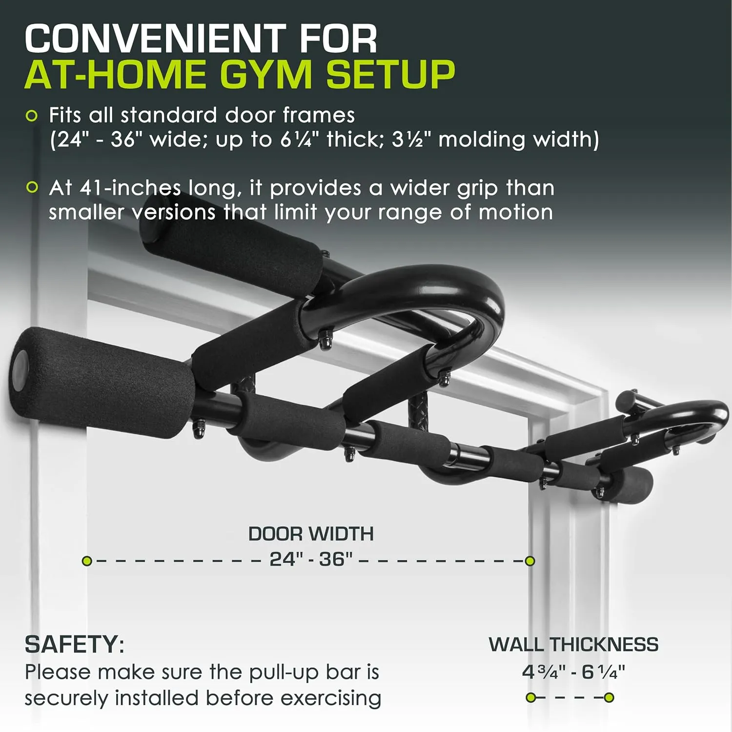 ProsourceFit Heavy Duty Doorway Mount Pull Up/Chin-Up Bar, Adjustable with Foam Grips for Home Workouts