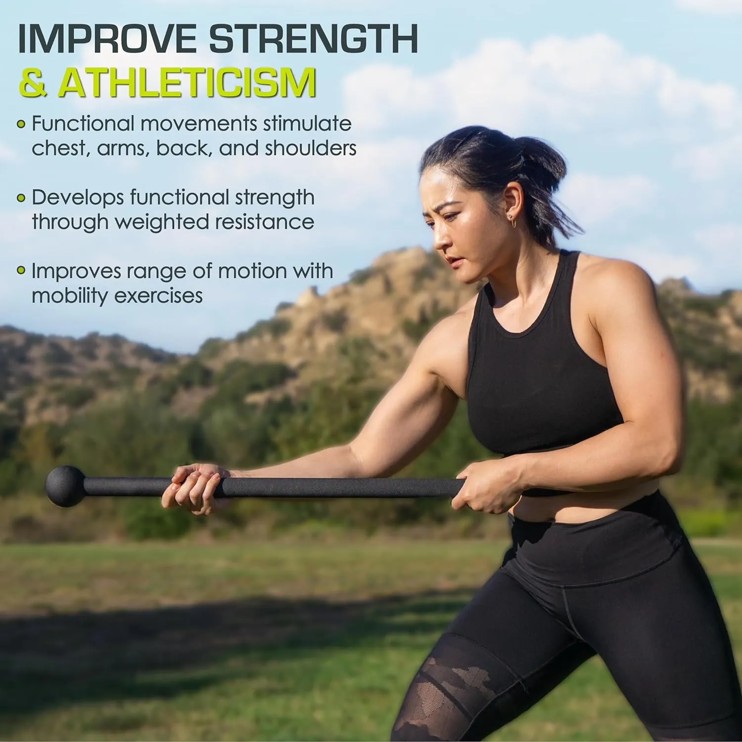 ProsourceFit Steel Macebell, Heavy Duty Steel Mace, Workout Mace with Non-Slip Grip for Gada, Strength and Core Training
