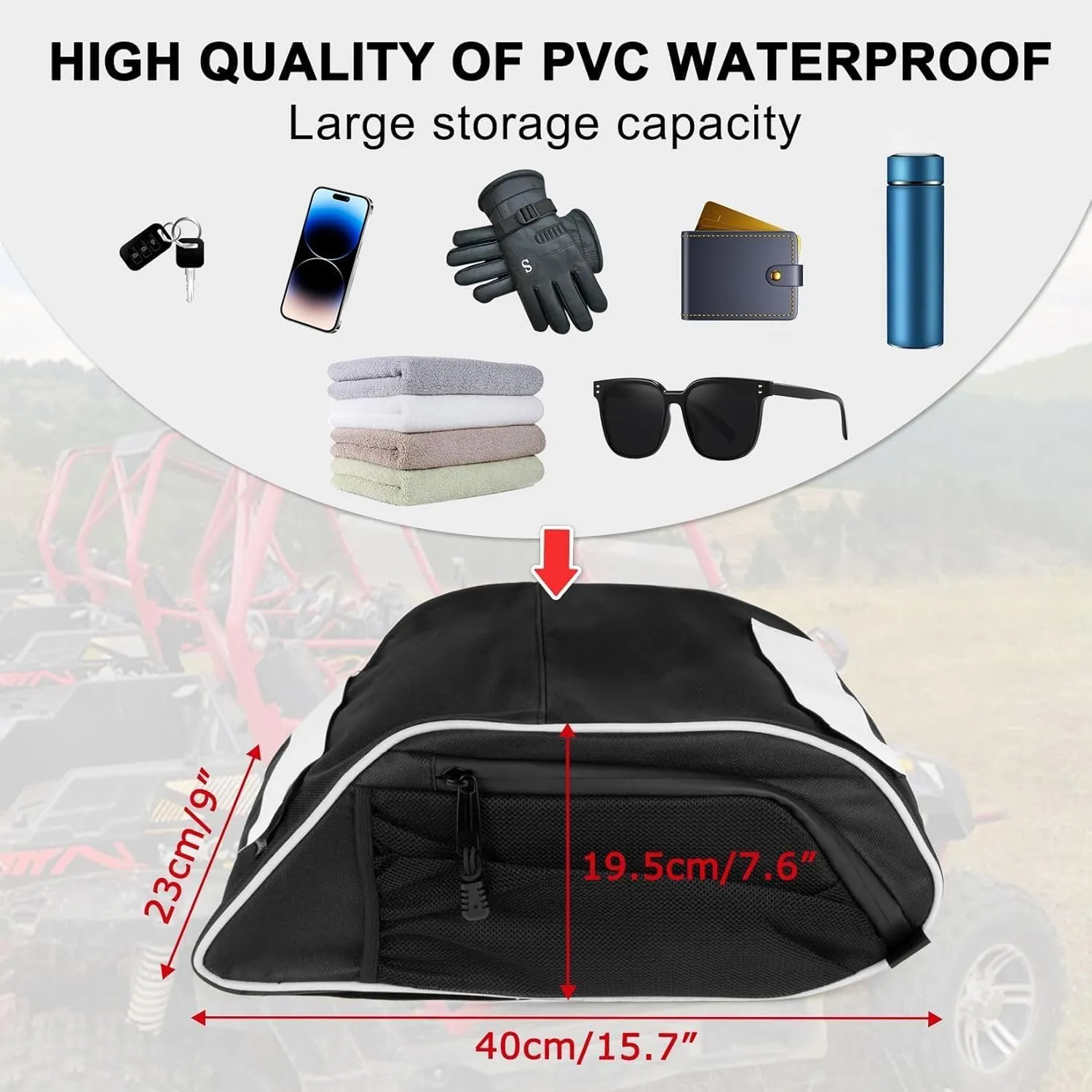 PSLER UTV Center Storage Bag for RZR1000 2016-2024, 1000 Accessories Center Bag Center Console Tool Box for General 1000 General 1000-4 General XP 1000（BA