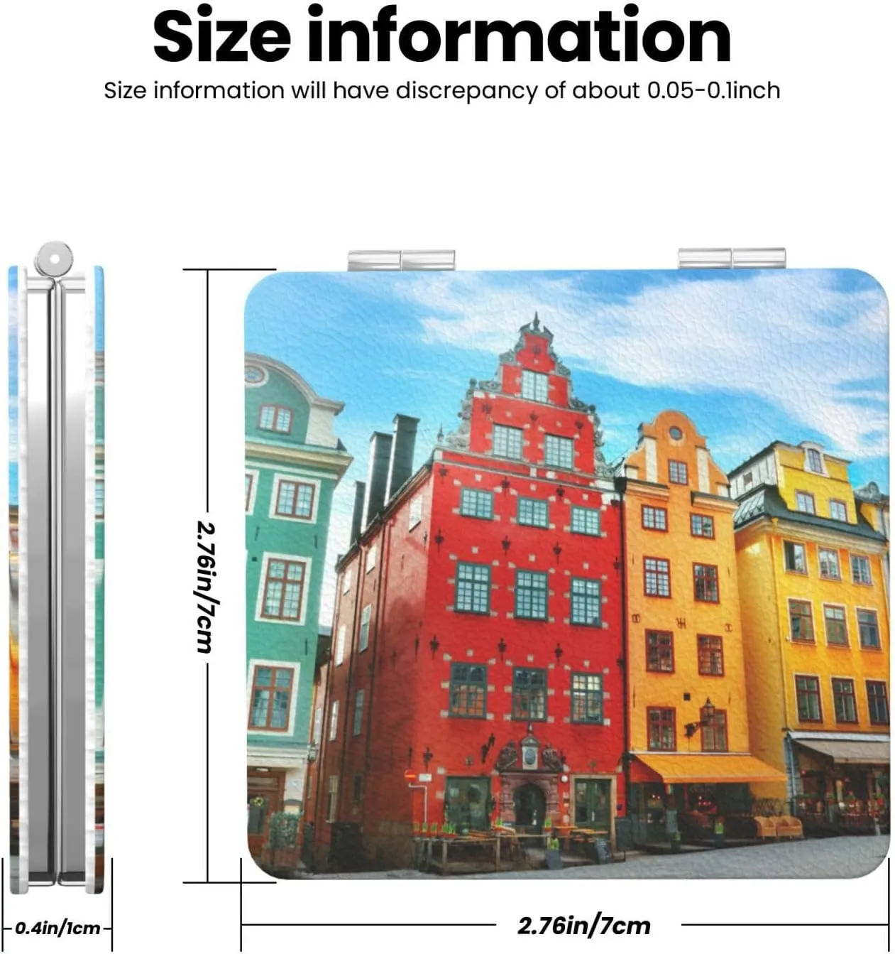 Public Square at Stockholm Mini Makeup Mirror Portable Pocket Cosmetic Mirror Folding Compact Mirror