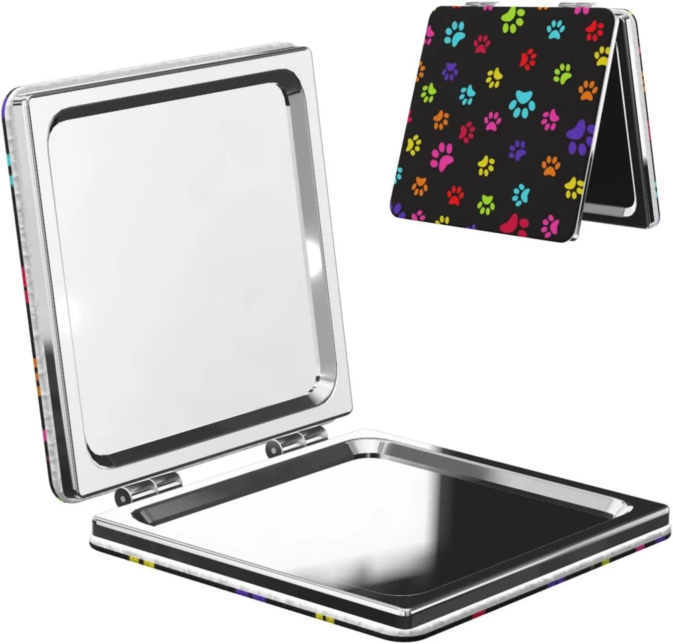 Puppy Dog Paw Women Small Makeup Mirror Portable Pocket Cosmetic Mirror for Travel