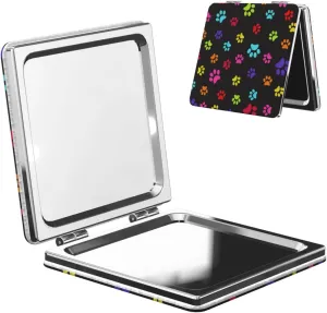 Puppy Dog Paw Women Small Makeup Mirror Portable Pocket Cosmetic Mirror for Travel