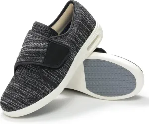 QHBPMGAD Diabetic Shoes for Women, Women's Wide Width Elderly Shoes, Adjustable Hook and Loop Closure Anti-Slip Breathable Lightweight, Swollen Feet Walking Edema Sneakers