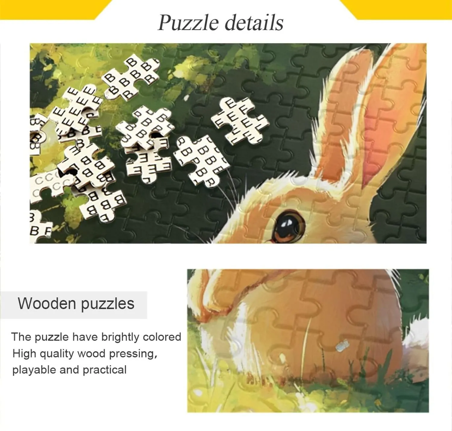 Rabbit Cute Grassland Jigsaw Puzzle for Adults 500 Pieces, Extremely Challenging and Difficult Puzzle for Family Games, Party Entertainment, and Brain Teasing Fun
