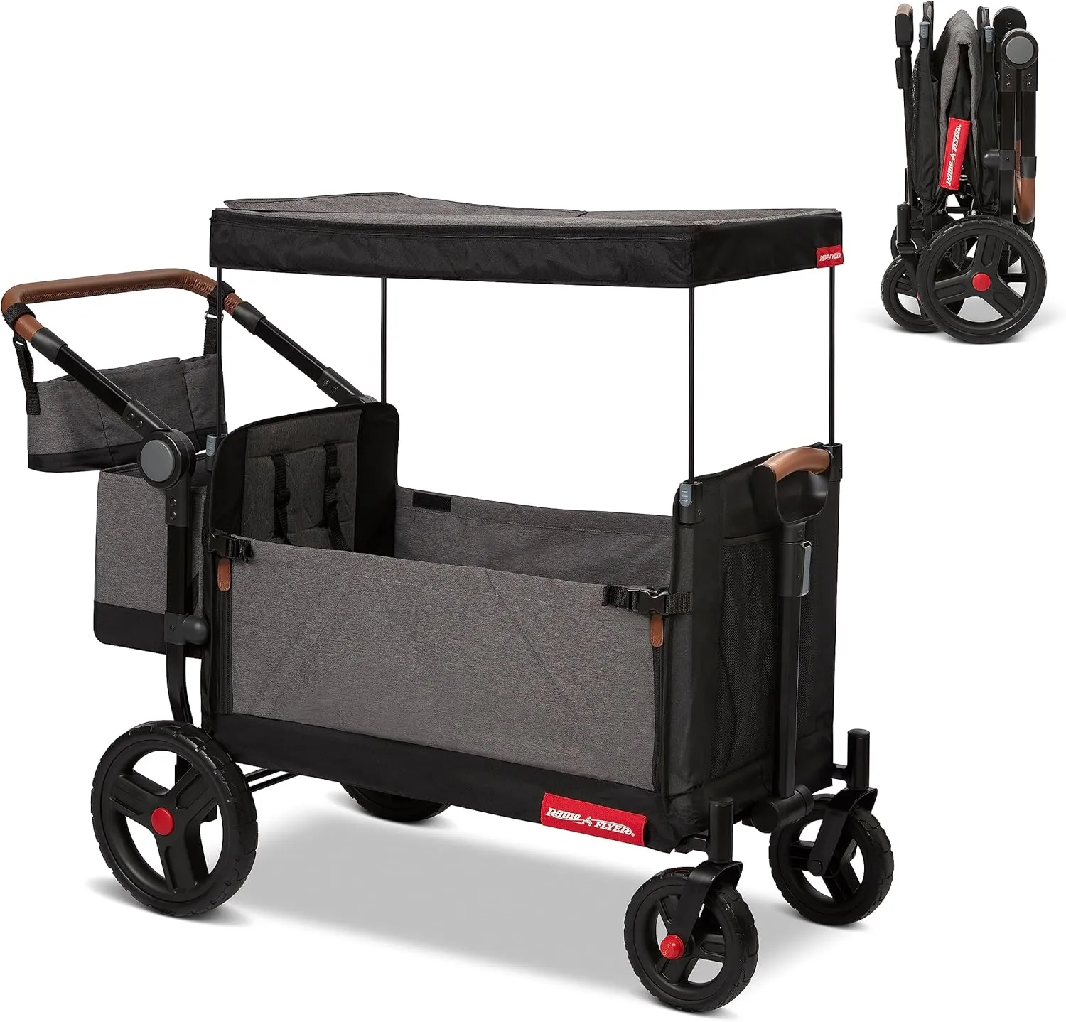 Radio Flyer Atlas Stroll N Wagon, Folding Wagon for 1  Years - Gray