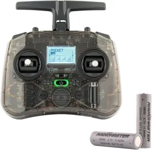Radiomaster Pocket Hall Gimbal Transmitter Remote Control Portable Lightweight Built in LED Light Foldable Antenna Mode 2 (ELRS Charcoal with 18650)