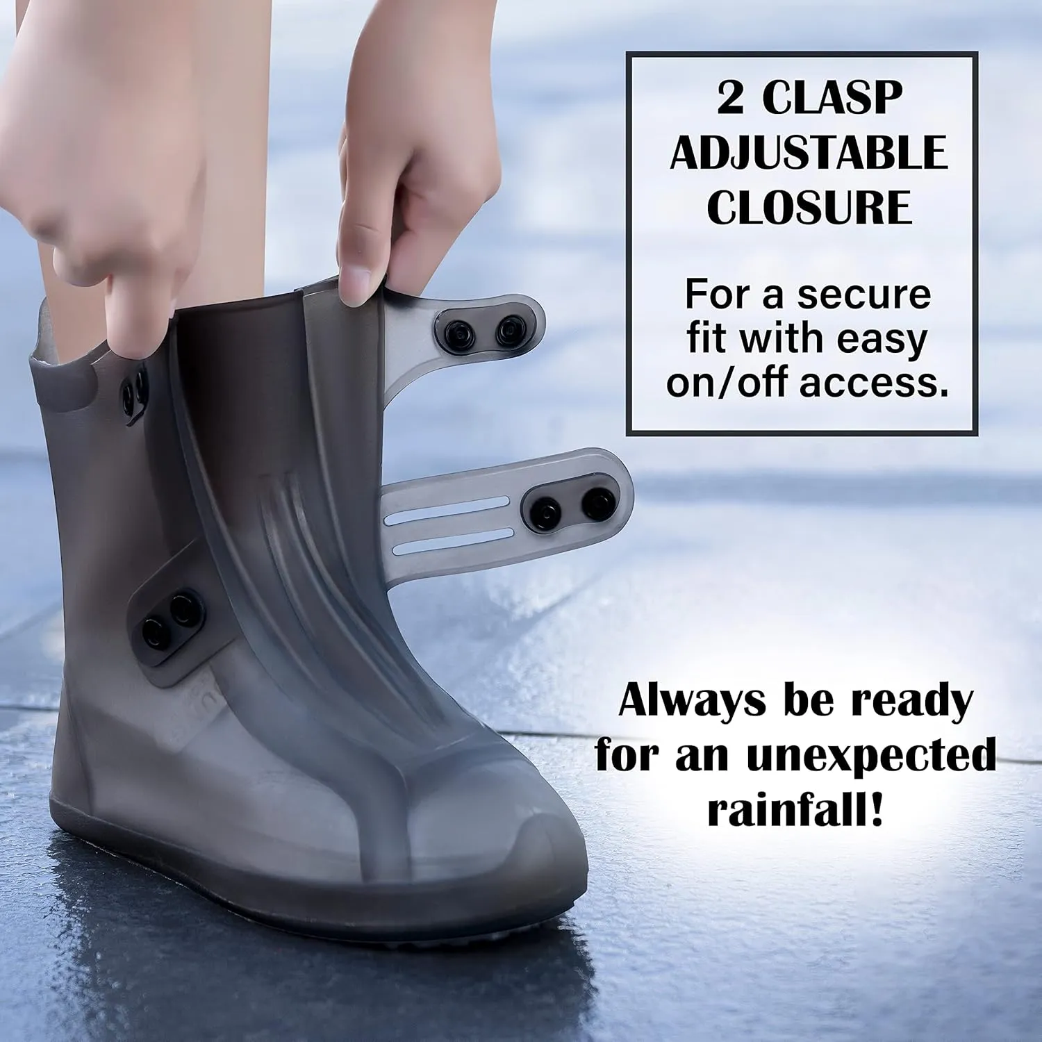 Rain Shoe Covers | Waterproof Shoe Covers for Men Women | Reusable Galoshes Overshoes (Black, 34-36)