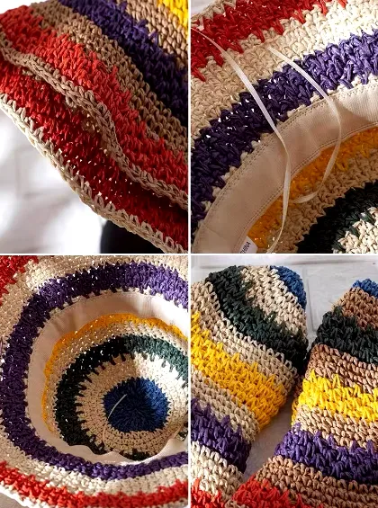 Rainbow Rafia Hat