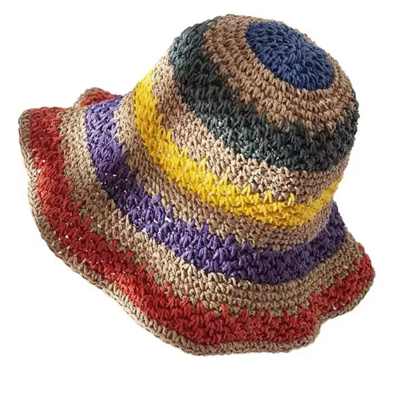 Rainbow Rafia Hat