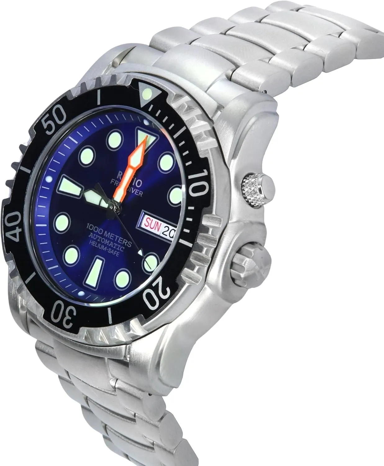 RATIO FreeDiver Helium-Safe Dive Watch Sapphire Crystal Automatic Diver Watch 1000M Water Resistant Diving Watch for Men