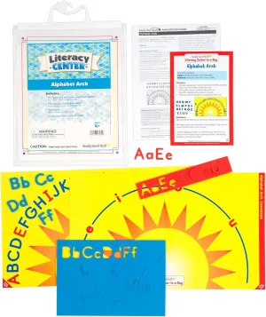 Really Good Stuff Alphabet Arch Literacy Center - Letter Recognition Activity - Includes 2 Play Mats, Foam Letters, Task Card Size 9" by 6", Instructional Guide, and Storage Bag