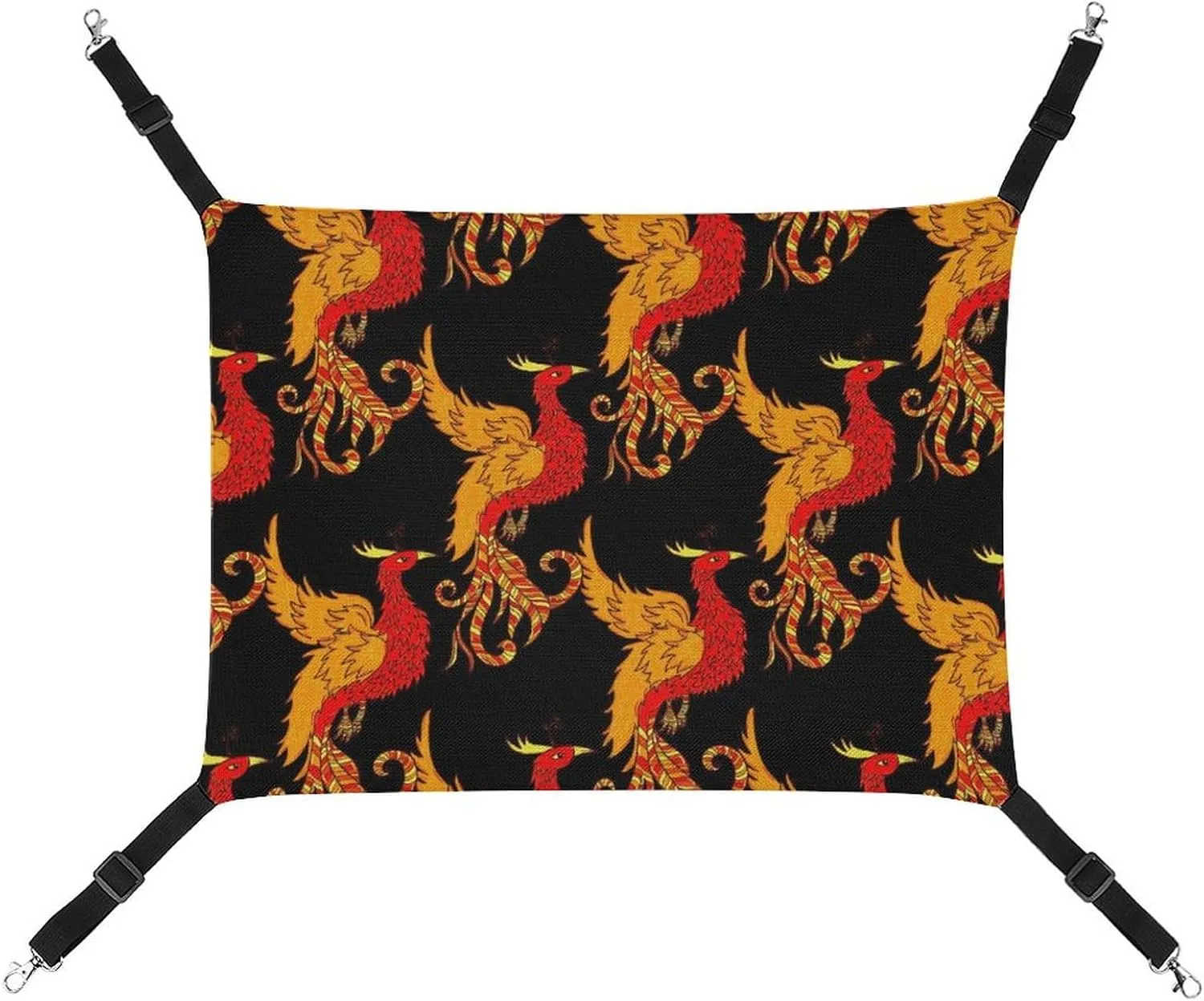 Red Phoenix Hanging Cat Bed Soft Breathable Pet Hammock for Cage Pet Sleeper for Kitten Ferret Puppy Rabbit