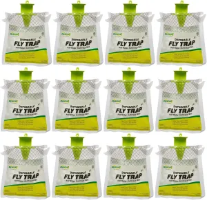 RESCUE! Outdoor Disposable Hanging Fly Trap - 12 Traps