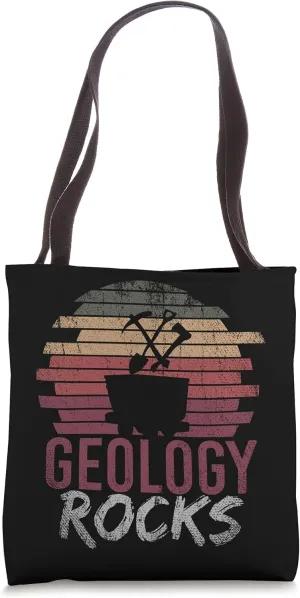 Retro Geologist Paleontologist Geology Rocks Funny Geology Tote Bag