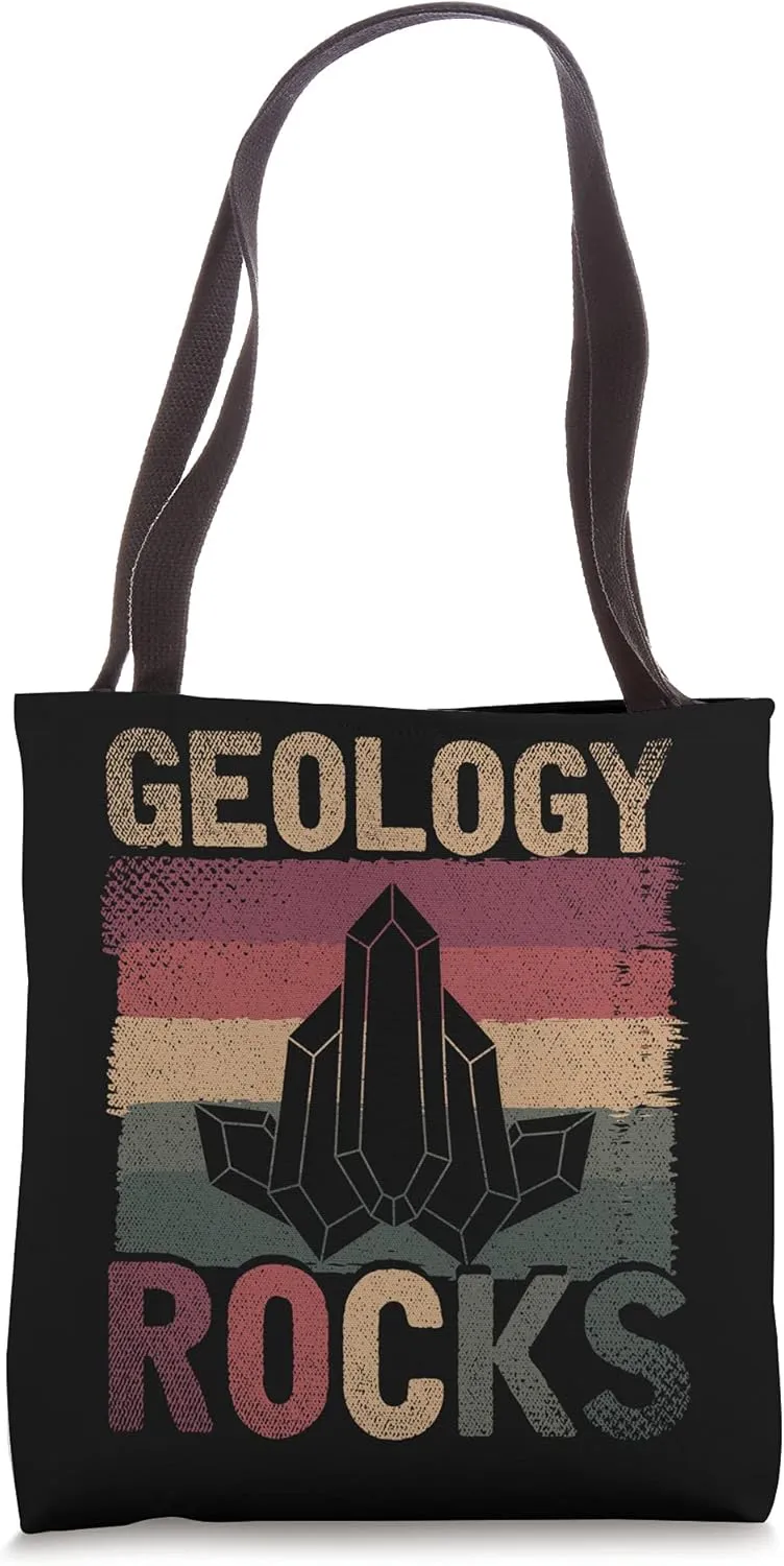 Retro Geology Rocks Geologist Paleontologist Funny Geology Tote Bag