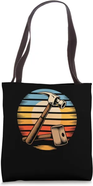 Retro Hammer Woodworking Carpenter Woodworker Carpentry Tote Bag