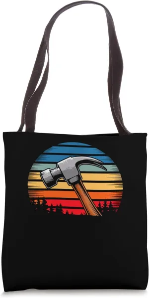 Retro Hammer Woodworking Carpenter Woodworker Carpentry Tote Bag