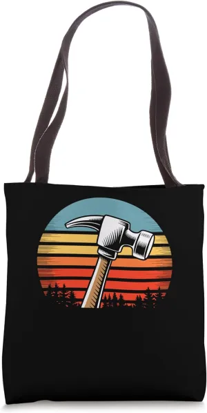 Retro Hammer Woodworking Carpenter Woodworker Carpentry Tote Bag