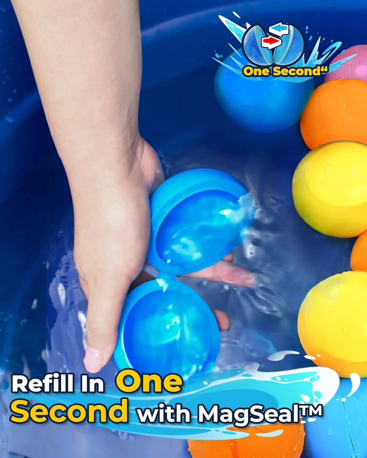 Reusable Water Bomb balloons, Magnetic Refillable Water balls - Pool Toys for Boys and Girls, Beach Outdoor Activities Water Games Toy for kids Self Sealing Water Splash Ball (25Pack)