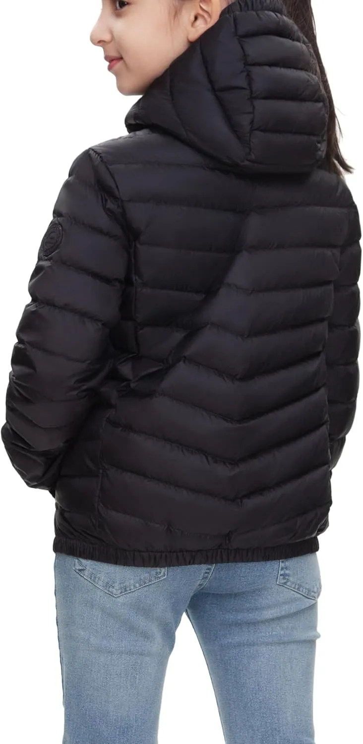 Rokka&Rolla Girls' Ultra Lightweight Packable Down Puffer Jacket Coat