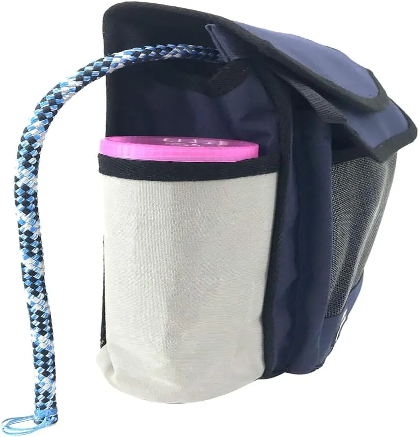 Rope Bag, Mesh Pocket, MK1, Navyline, Small - Durable Storage and Boating Solution for Ropes and Accessories