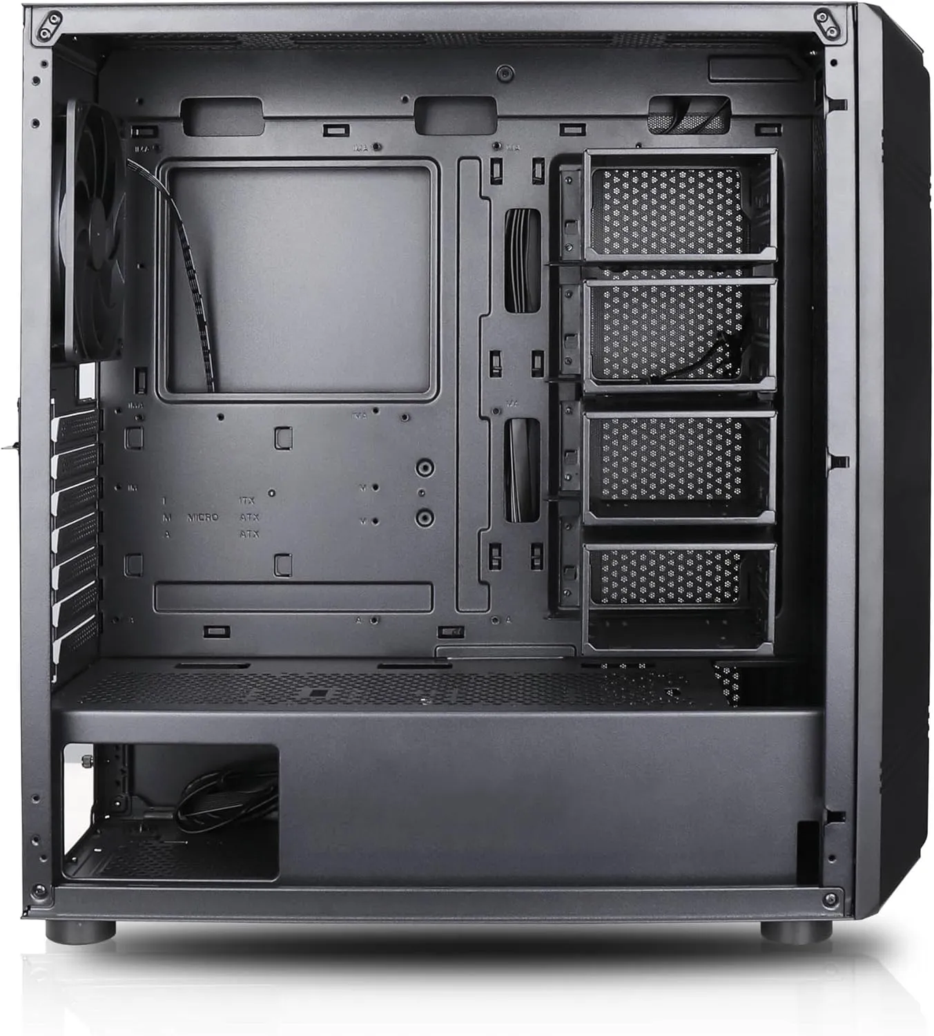 Rosewill Helium NAS Black ATX Mid Tower Computer Case, Mesh Panel, 4X 140mm PWM Fan, Ideal for DIY NAS, Media Servers, or Small Business Applications