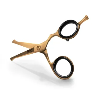 Rounded-Tip Small Trim Scissors for Men 4.2" | Titanium Series | Nose Hair Scissors for Men | Professional Grooming for Beard, Mustache & Ear Hair - RIGHT HANDED (Titanium Bronze)