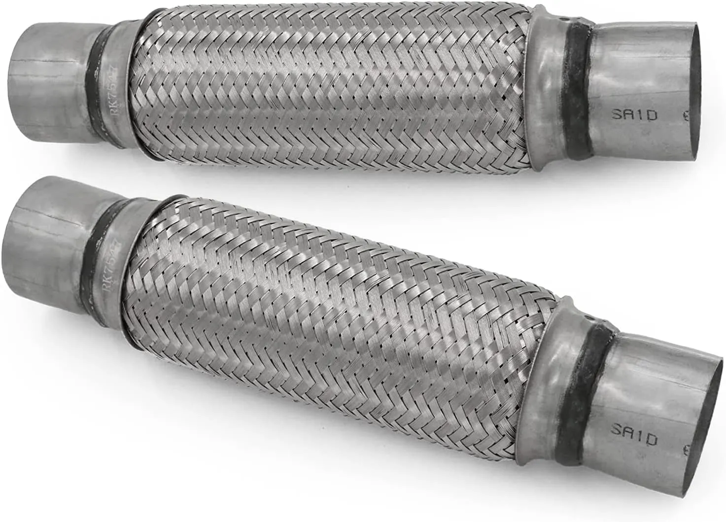 RP Remarkable Power, RK7547 Exhaust Flex Pipe 2.5" x 10" Heavy Duty Stainless Steel 14" OL, 2 Pack