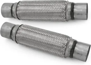 RP Remarkable Power, RK7547 Exhaust Flex Pipe 2.5" x 10" Heavy Duty Stainless Steel 14" OL, 2 Pack