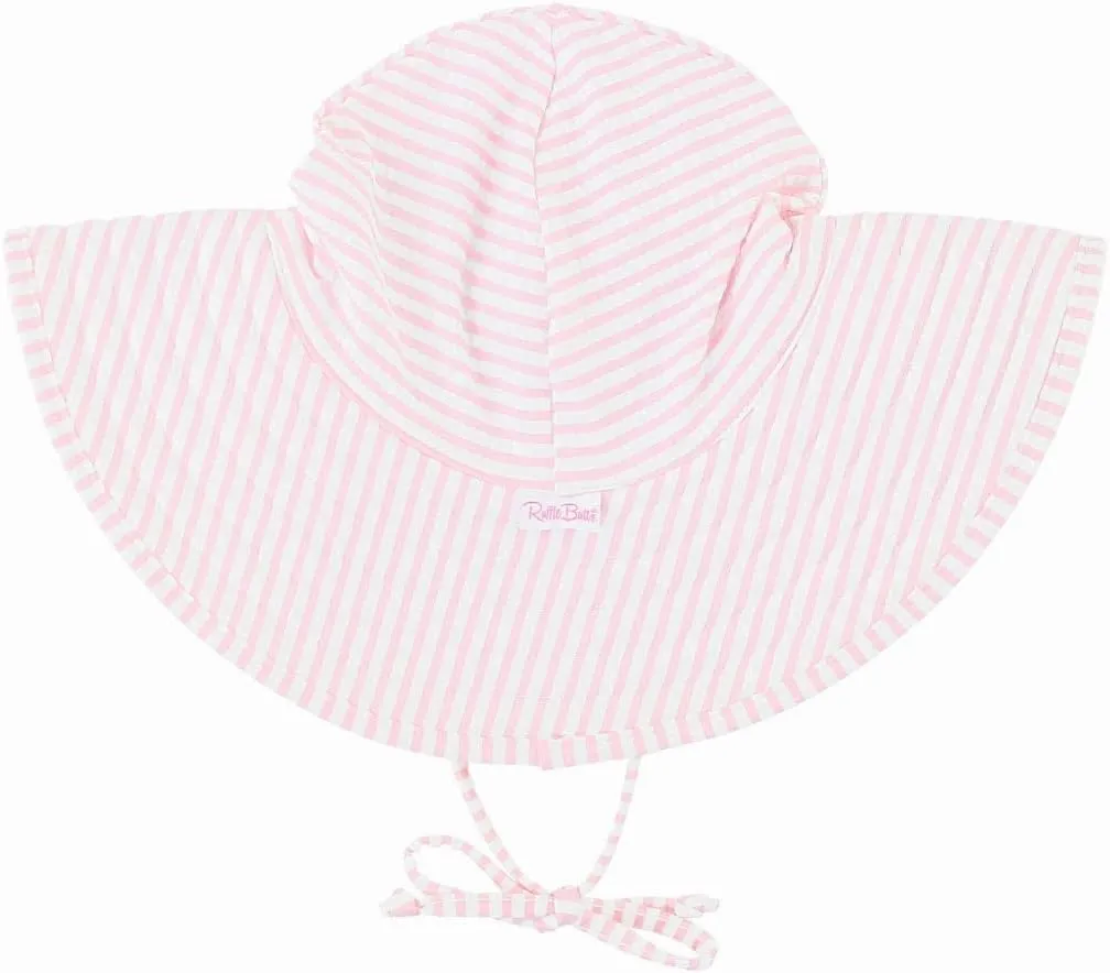 RuffleButts® Baby/Toddler Girls UPF 50  Sun Protective Wide Brim Swimwear Sun Hat