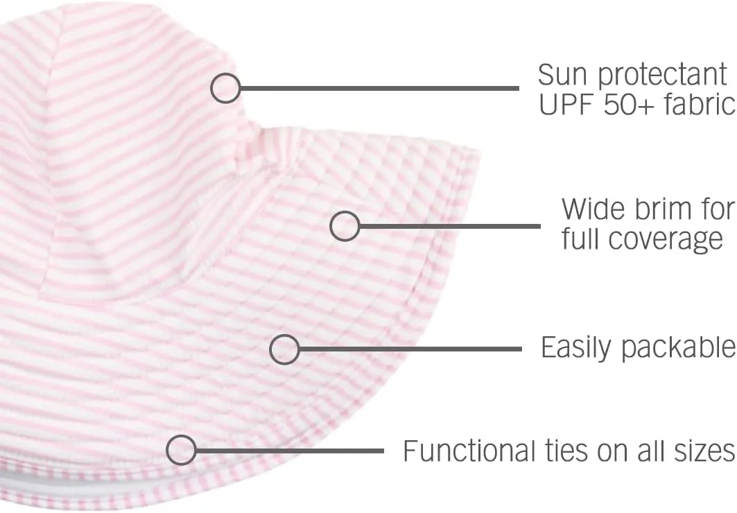 RuffleButts® Baby/Toddler Girls UPF 50  Sun Protective Wide Brim Swimwear Sun Hat