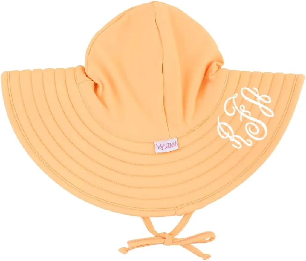 RuffleButts® Baby/Toddler Girls UPF 50  Sun Protective Wide Brim Swimwear Sun Hat