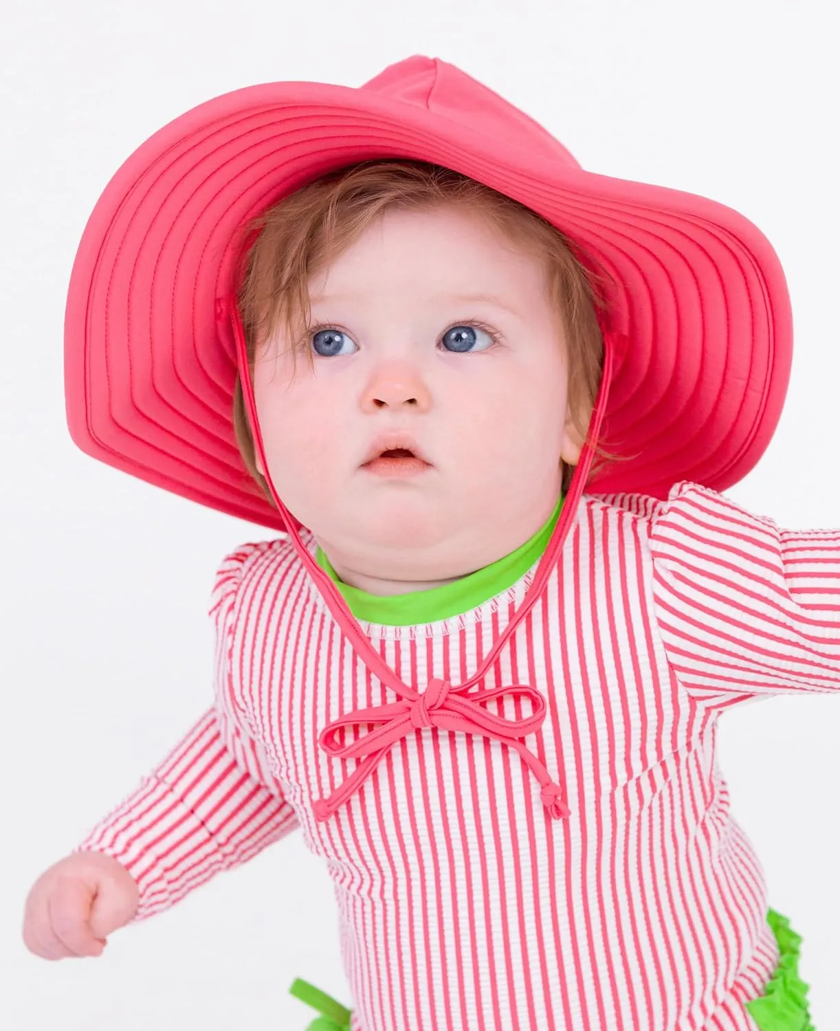 RuffleButts® Baby/Toddler Girls UPF 50  Sun Protective Wide Brim Swimwear Sun Hat