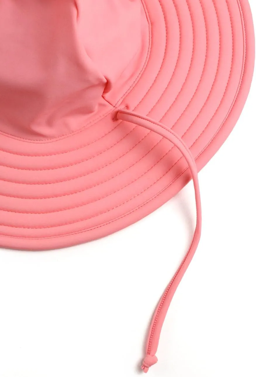 RuffleButts® Baby/Toddler Girls UPF 50  Sun Protective Wide Brim Swimwear Sun Hat