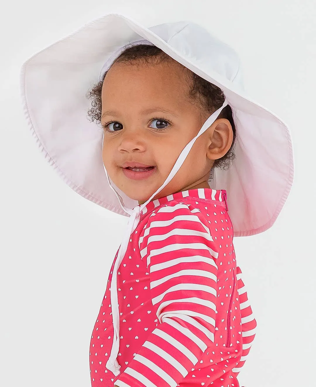 RuffleButts   RuggedButts - Kids White Sun Protective Hat