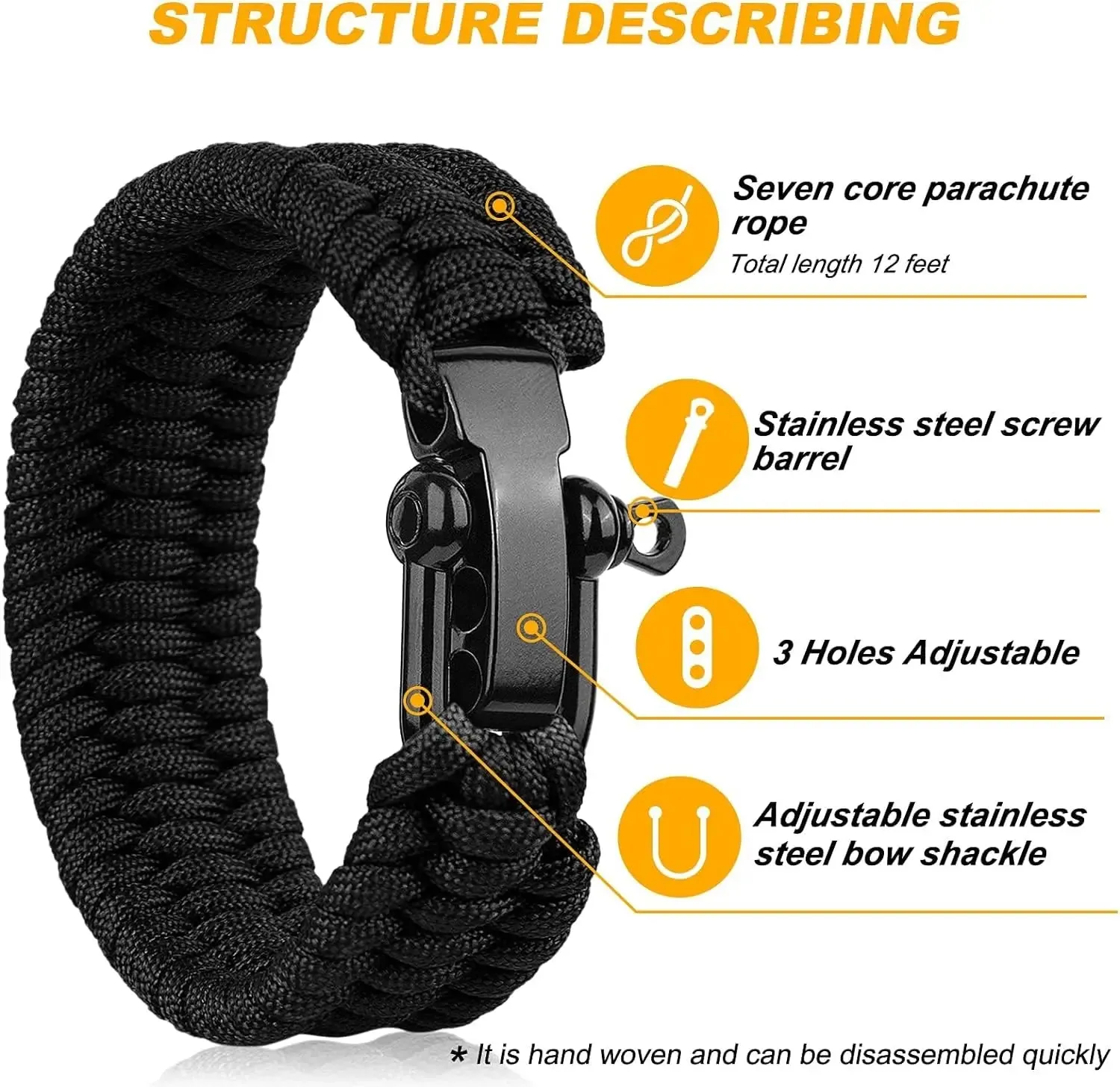 Safety First  Paracord Bracelet