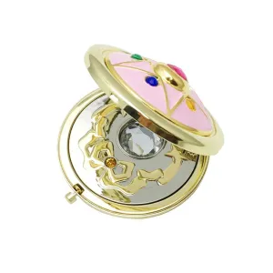 Sailor Moon Mirror, Portable Crystal Star Makeup Compact Mirrors, Foldable Double Mirror Gift